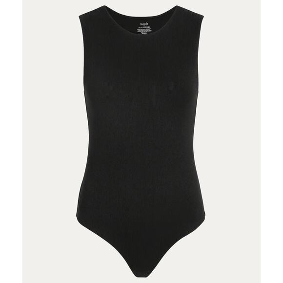 nuuds Tops - Nuuds Black Stretch Ribbed Crewneck Tank Bodysuit XS